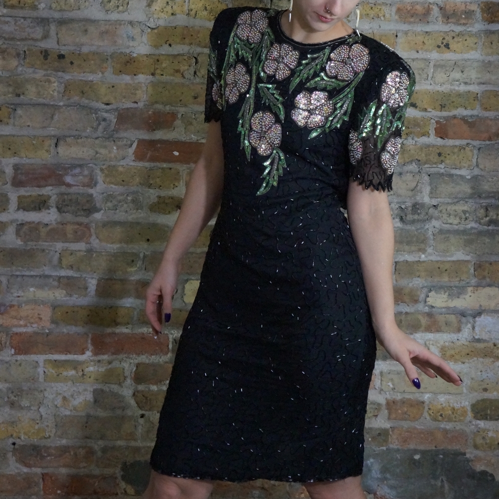 Vintage Vintage Sequined Party Dress